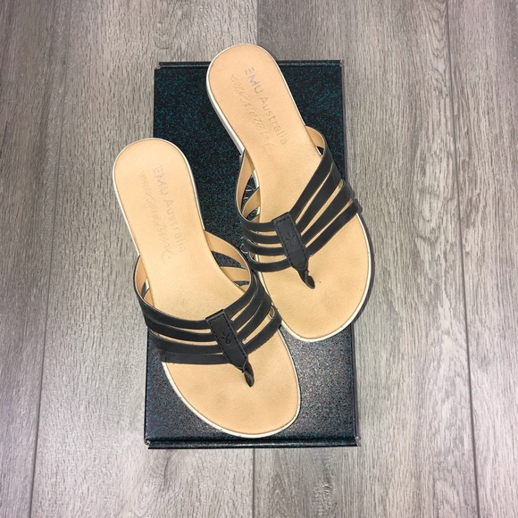 Emu Australia Palmgrove Flat Sandals Size 7 Black - Picture 6 of 11
